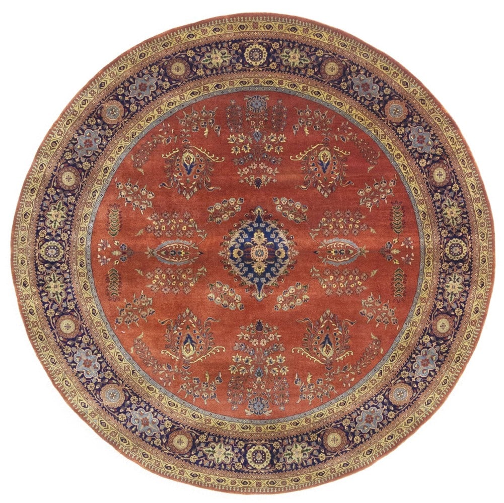 Handmade Floral Design Round Wool Rug 9'10 Modern Living Room: Handmade Floral Design Round Wool Rug 9'10 Modern Living Room Enhance your living space with this exquisite 10x10 ft Handmade Extra Fine Floral Design Round Oriental Rug. Skillfully crafted in India, 
