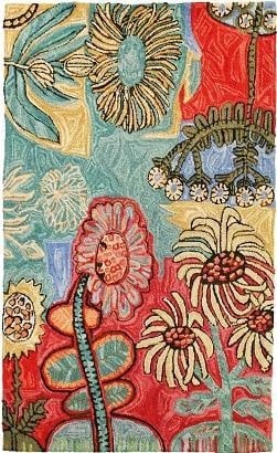 New 6x9 Bloomer Mum Hand-Hooked Wool Rug: New 6x9 Bloomer Mum Hand-Hooked Wool Rug Enhance your living space with this vibrant 6x9 Bloomer Mum Wool Rug, meticulously hand-hooked for quality and style. Crafted from 100% wool with a cotton clot