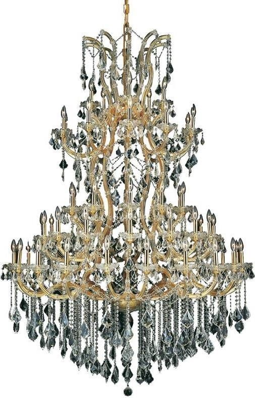 Elegant Lighting Maria Theresa Gold Crystal Bowl Chandelier 72H 54W 54D UL-Listed: Elegant Lighting Maria Theresa Gold Crystal Bowl Chandelier 72H 54W 54D UL-Listed Elevate your space with the Luxurious Maria Theresa Gold Crystal Chandelier, designed in an antique or vintage style. 