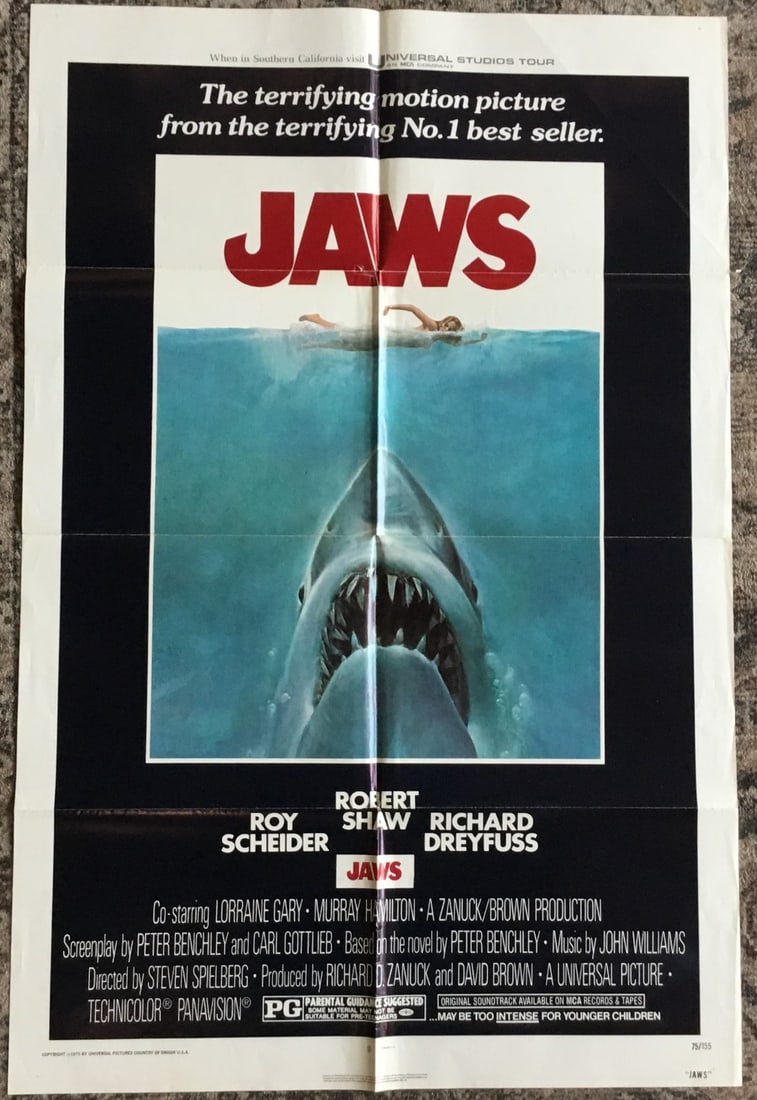 1975 Jaws Original One Sheet Poster Folded Universal Pictures (1 of 4)