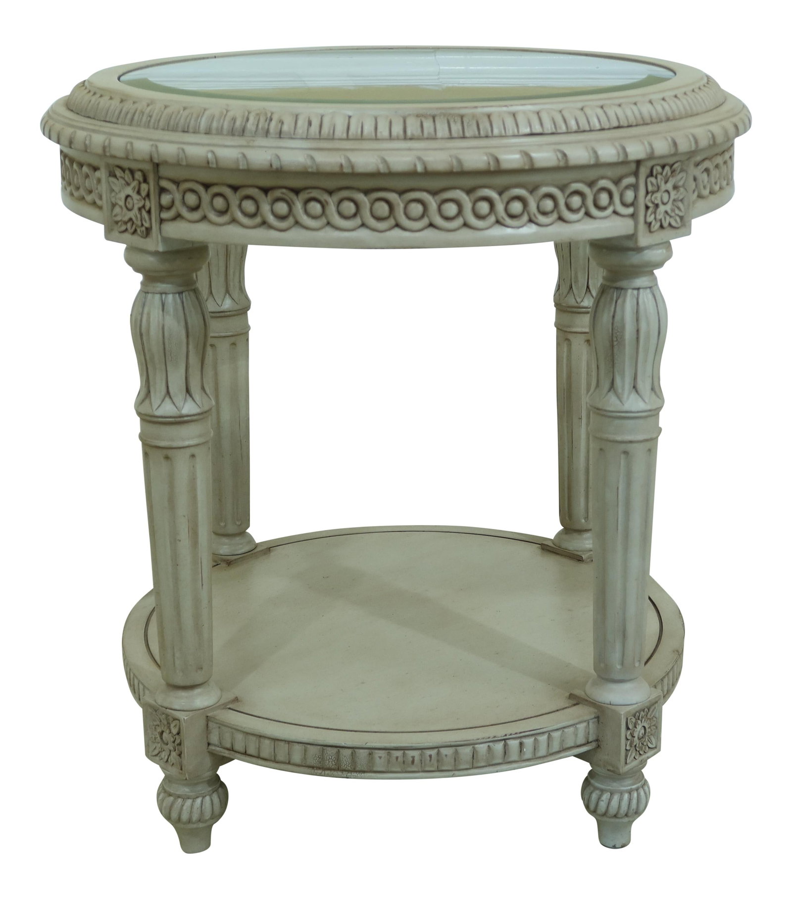 Kincaid French Louis XVI End Table with Beveled Glass Top (1 of 8)