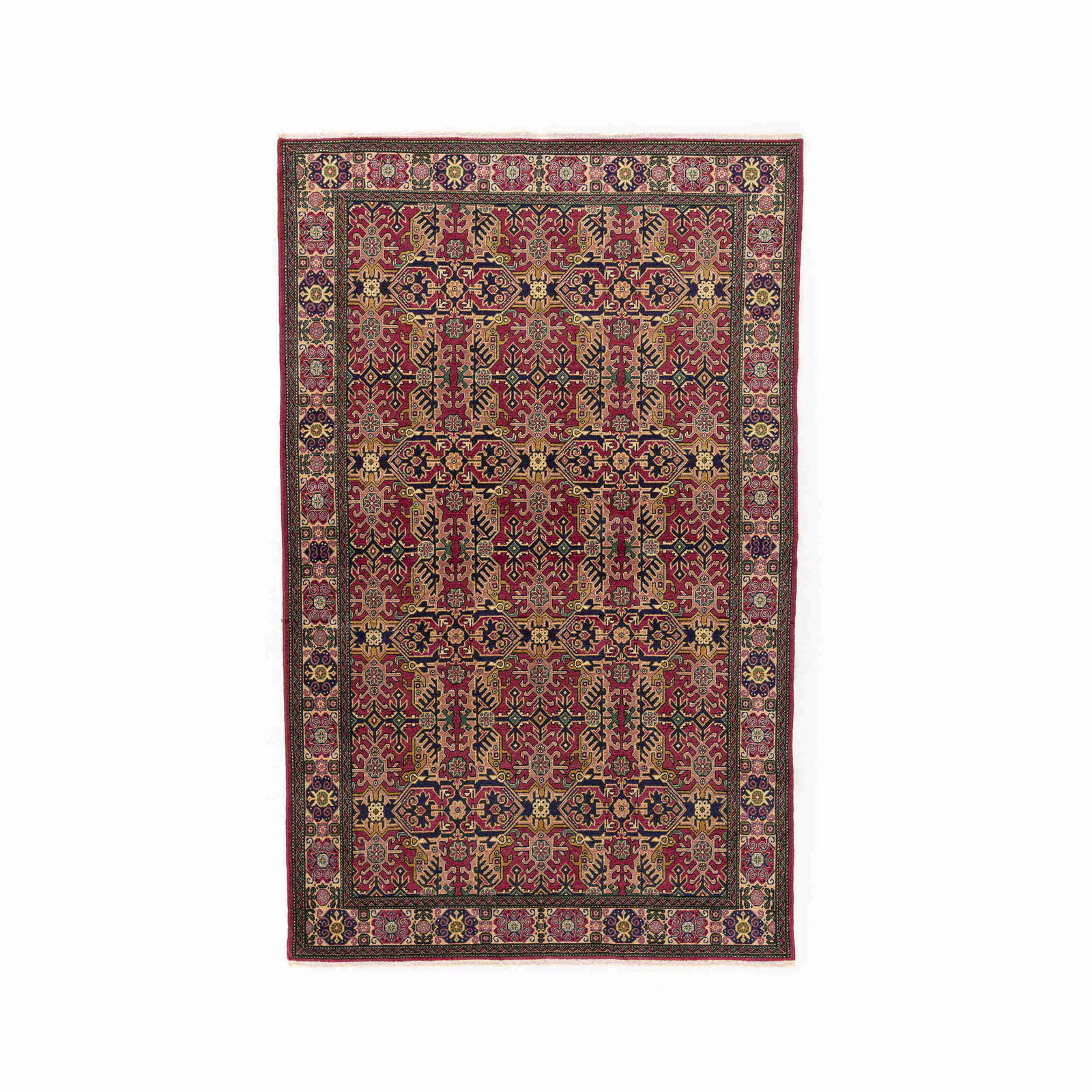 Authentic Handmade Kayseri Carpet Wool on Cotton 61 x 96.9 Inches: Authentic Handmade Kayseri Carpet Wool on Cotton 61 x 96.9 Inches Discover the beauty of this authentic handmade Kayseri carpet, artfully crafted from wool on cotton. This exquisite piece showcases th
