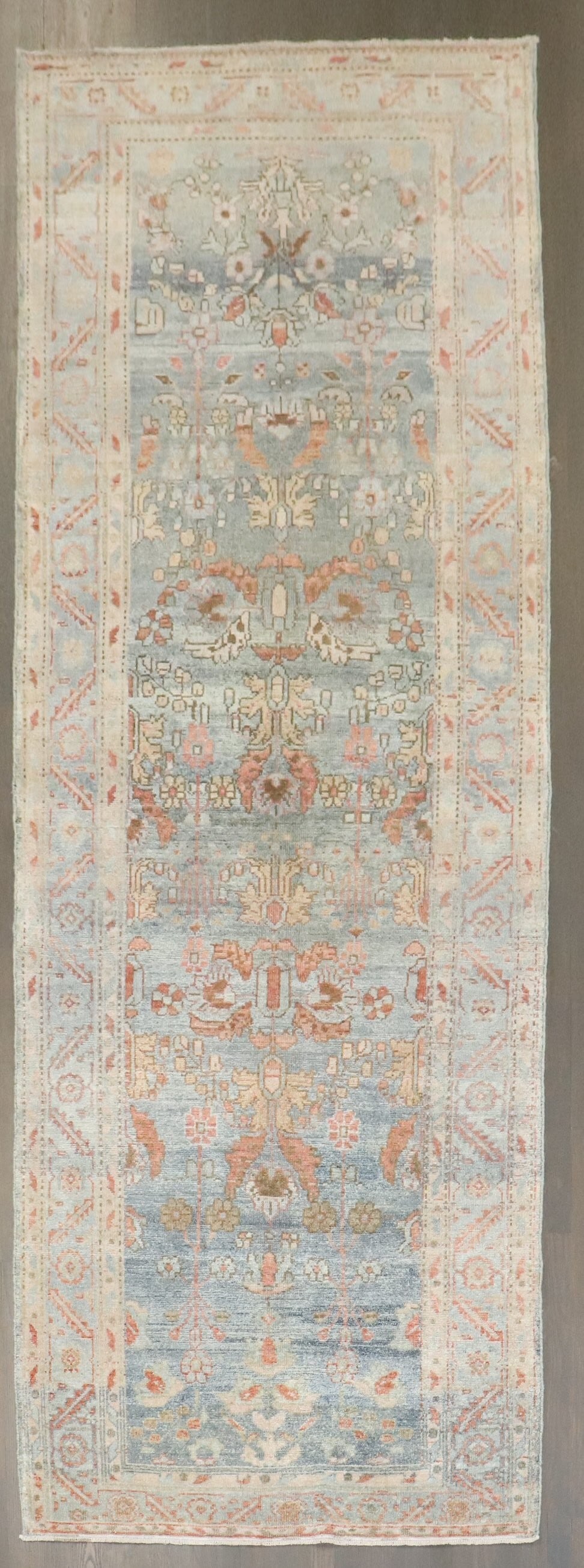 4' 2" x 11' 3" Persian Bidjar Malayer Blue Runner: 4' 2" x 11' 3" Persian Bidjar Malayer Blue Runner Early 20th-century Persian Bidjar wide runner in blue. This pre-owned rug is identified as a Bidjar, Malayer runner. Specifications Type: Bidjar, Mala