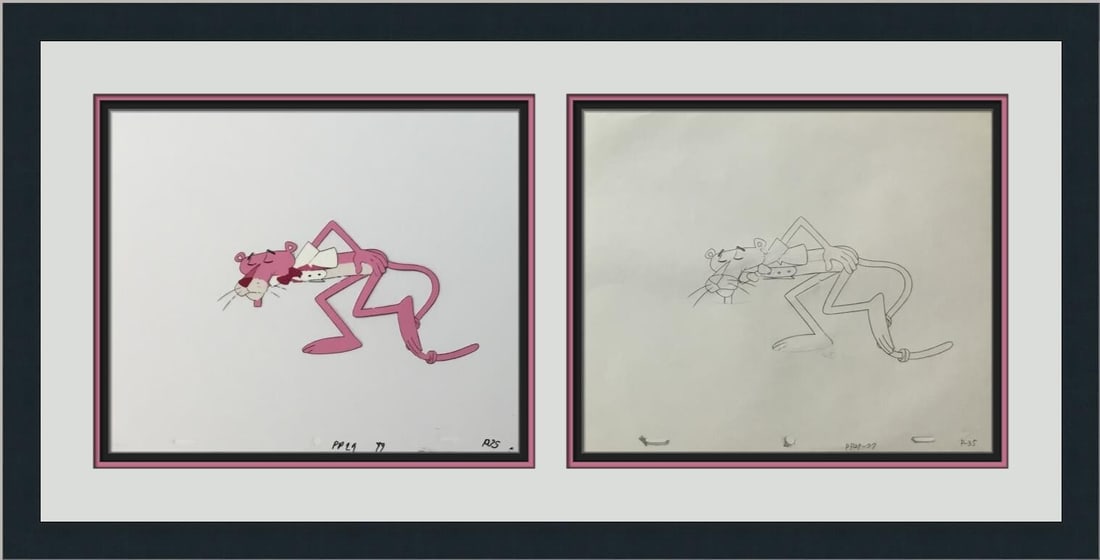 Pink Panther Hand Painted Animation Cel 1970s Framed Art (1 of 5)