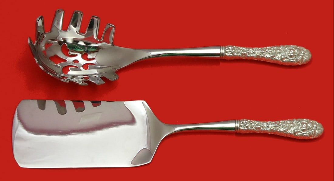 Stieff Rose Sterling Silver 2pc Pasta Server Set Custom Made (1 of 1)