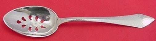 Durgin Chatham Hammered Sterling Silver Slotted Spoon 8 3/4" (1 of 2)