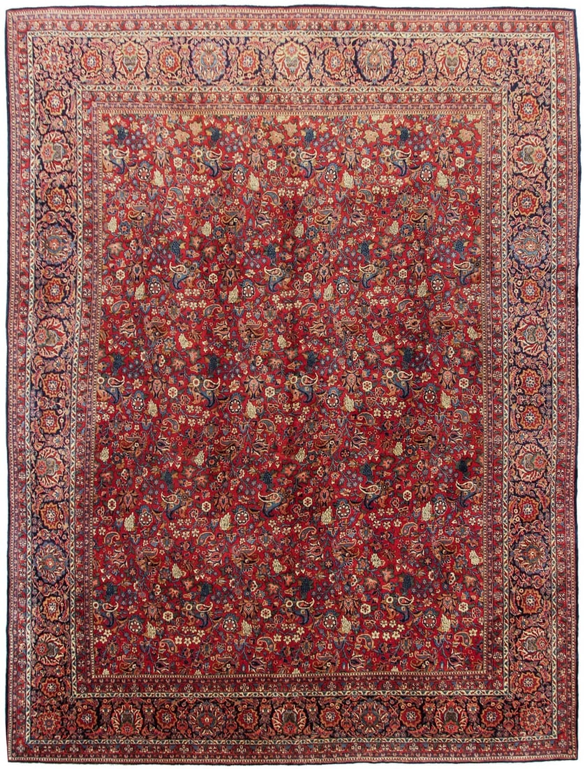 336cm x 427cm Hand Knotted Antique Manchester Wool Rug Circa 1890: 336cm x 427cm Hand Knotted Antique Manchester Wool Rug Circa 1890 An original hand-knotted antique traditional rug in a rectangular shape, made from 100% finest Manchester wool with a cotton foundatio