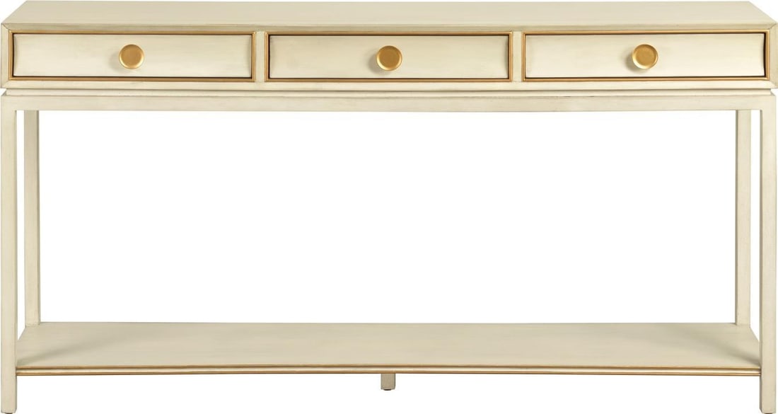 Port Eliot English Traditional Three-Drawer Console in Linen Paint (1 of 1)
