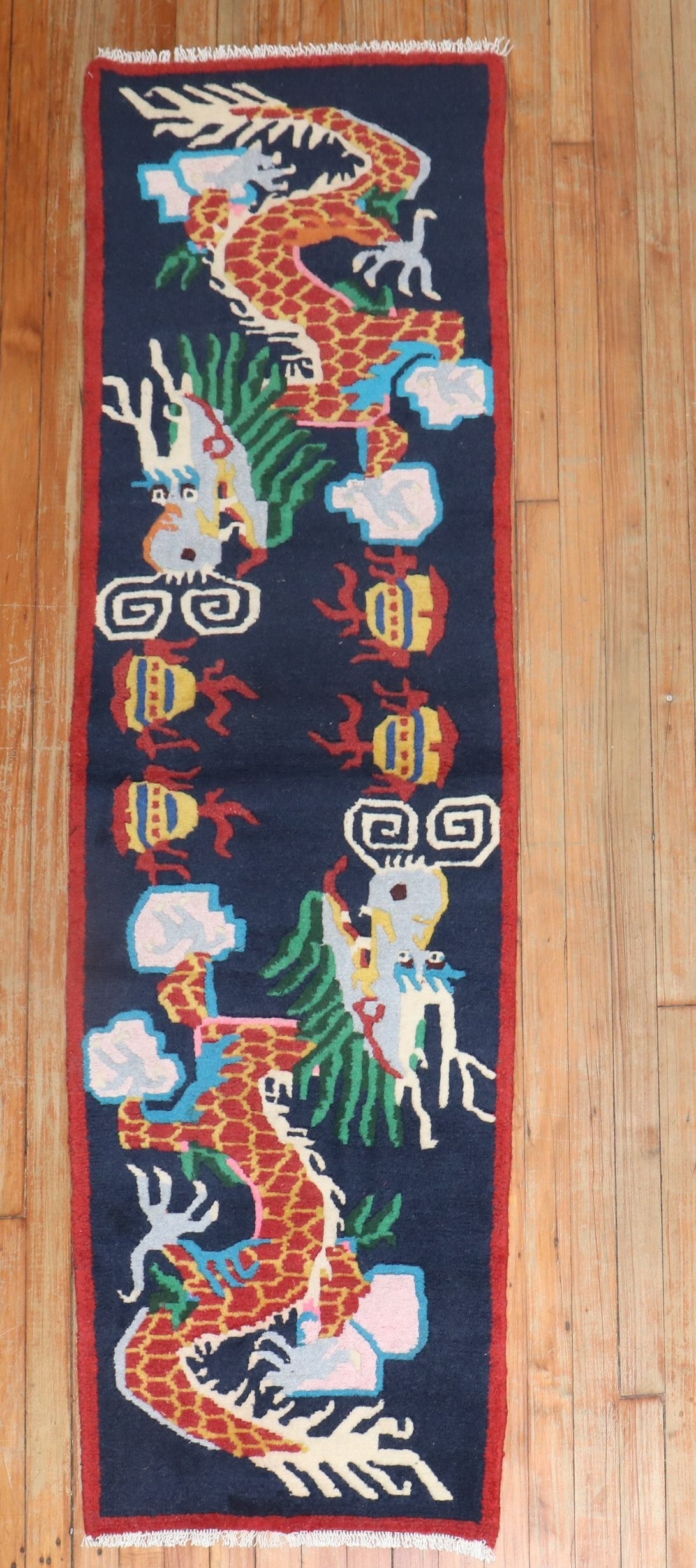 1' 11" x 6' 3" Tibetan Pictorial Runner with Dragons (1 of 7)