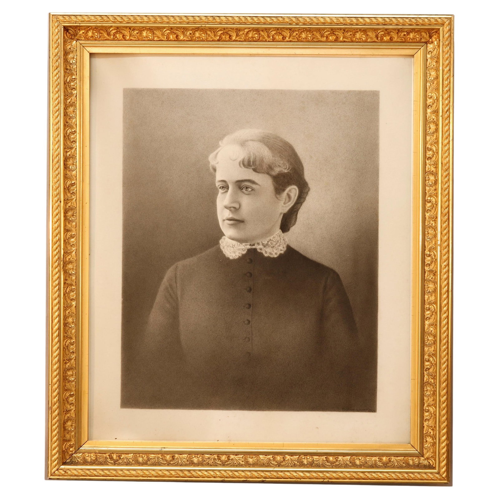 Victorian Giltwood Framed Portrait with Ornate Detailing Circa 1880 (1 of 7)