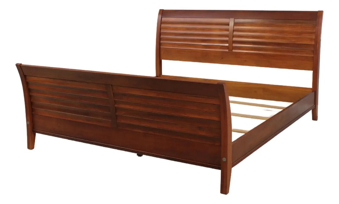 King Cherry Sleigh Bed Ethan Allen Avenue (1 of 10)
