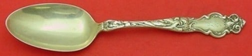 Wallace Eton Art Nouveau Sterling Silver 8 1/4 inch Serving Spoon: Wallace Eton Art Nouveau Sterling Silver 8 1/4 inch Serving Spoon Sterling silver serving spoon in the Eton pattern by Wallace, featuring Art Nouveau style. It measures 8 1/4 inches and was made in th