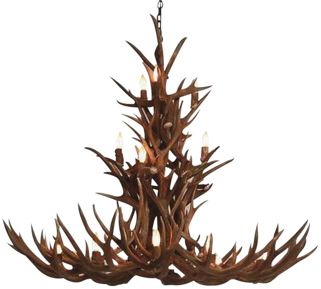 Customizable East Texas Antler Cascade Chandelier 16-Light Rustic Style (1 of 2)