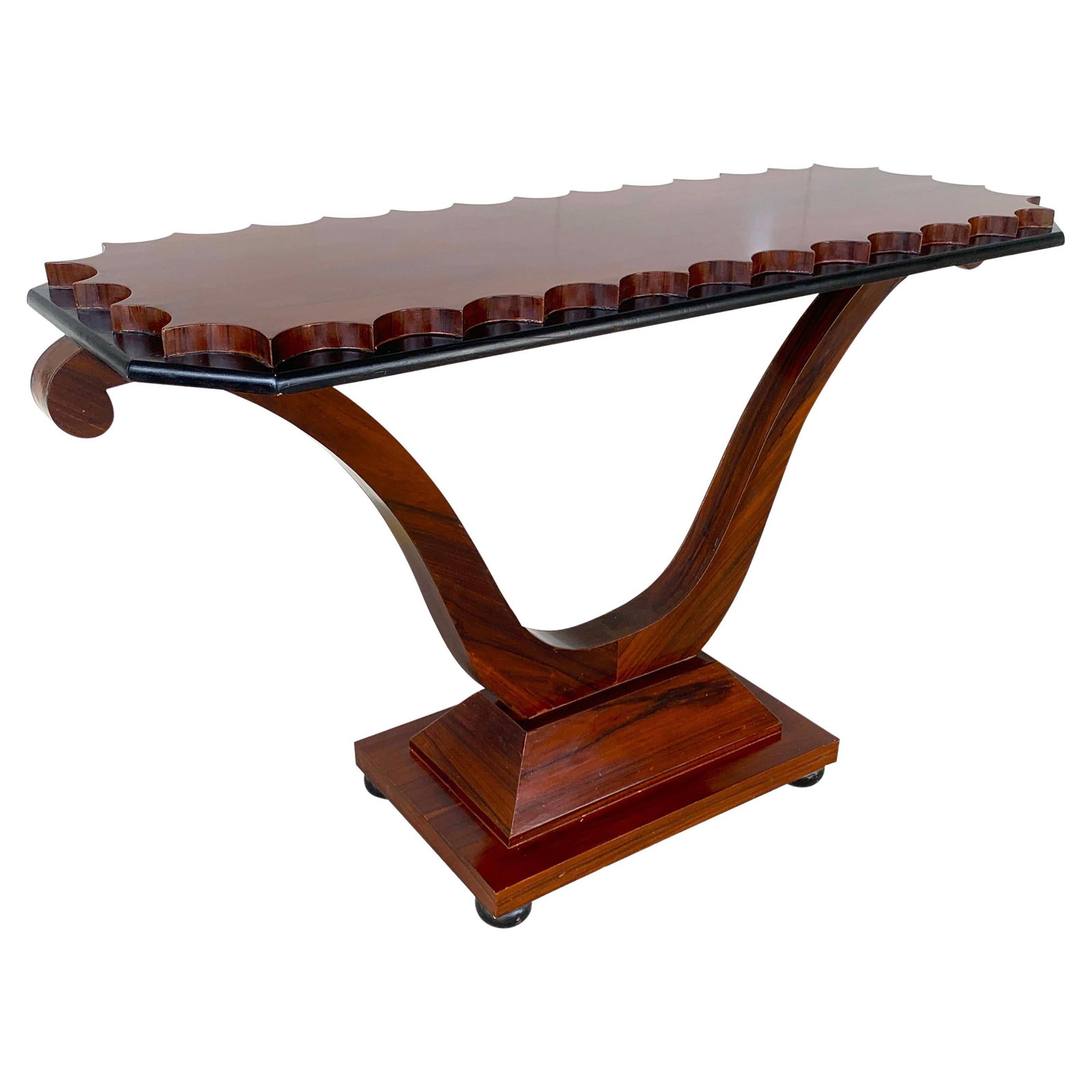 1960s French Modern Rosewood Scalloped Console Table (1 of 9)