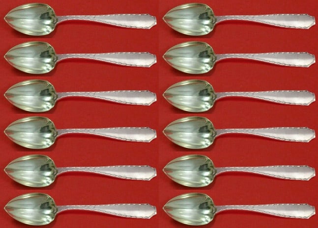 Tiffany & Co. Marquise Sterling Silver Grapefruit Spoon Set of 12: Tiffany & Co. Marquise Sterling Silver Grapefruit Spoon Set of 12 Elevate your dining experience with this exquisite set of 12 grapefruit spoons from the renowned Marquise pattern by Tiffany & Co. Eac