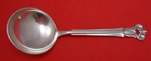 Cohr Monica Sterling Silver Berry Spoon Round Bowl 8": Cohr Monica Sterling Silver Berry Spoon Round Bowl 8" Sterling silver berry spoon in the Monica by Cohr pattern, featuring a round bowl and a decorative handle. It is not monogrammed and is in excelle