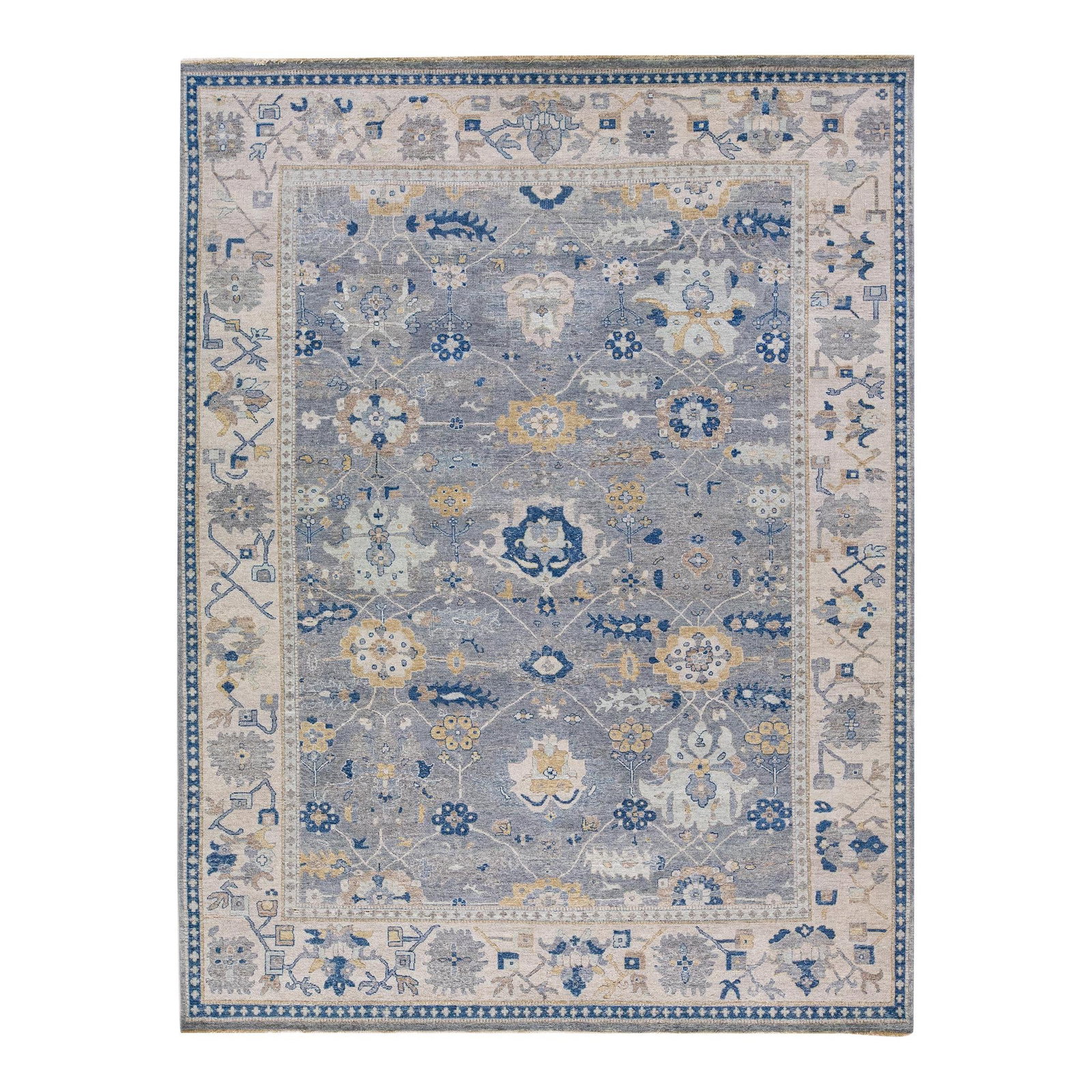 Artisan Collection Handmade Gray Floral Wool Rug 9'1" x 12': Artisan Collection Handmade Gray Floral Wool Rug 9'1" x 12' Transform your living space with this exquisite handmade floral designed rug from the Artisan Collection. Crafted meticulously by skilled ar