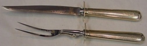 Gorham Sterling Silver Threaded Antique Roast Carving Set 2pc (1 of 1)