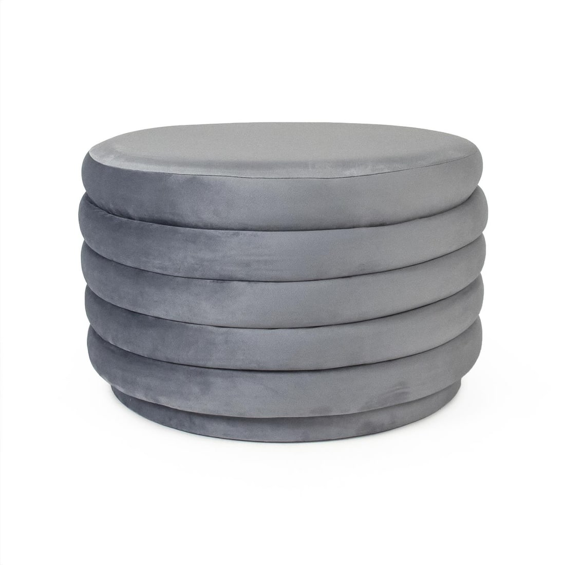 Zentique Transitional Pale Blue Velvet Ottoman Stool 13H x 21W x 21D: Zentique Transitional Pale Blue Velvet Ottoman Stool 13H x 21W x 21D Enhance your living space with this elegant Plush Ottoman Stool, featuring a sophisticated pale blue velvet upholstery. This versat