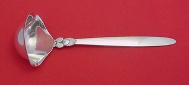 Georg Jensen Cactus Sterling Silver Gravy Ladle Double Spout 7 1/2" (1 of 2)