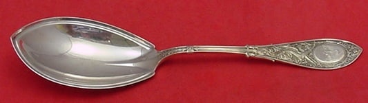 Whiting Arabesque Sterling Silver Berry Spoon 9 1/8 Inch: Whiting Arabesque Sterling Silver Berry Spoon 9 1/8 Inch This exquisite berry spoon from the Arabesque pattern by Whiting is crafted from sterling silver. Measuring 9 1/8 inches, it features a narrow 