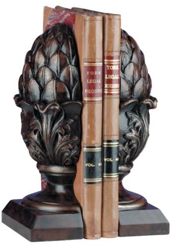 Hand-Cast Lodge-Style Southern Pineapple Bookends in Resin: Hand-Cast Lodge-Style Southern Pineapple Bookends in Resin This item is made at time of order. Please allow 42 to 70 days for production. Enhance your home decor with these Lodge-Style Southern Pineap