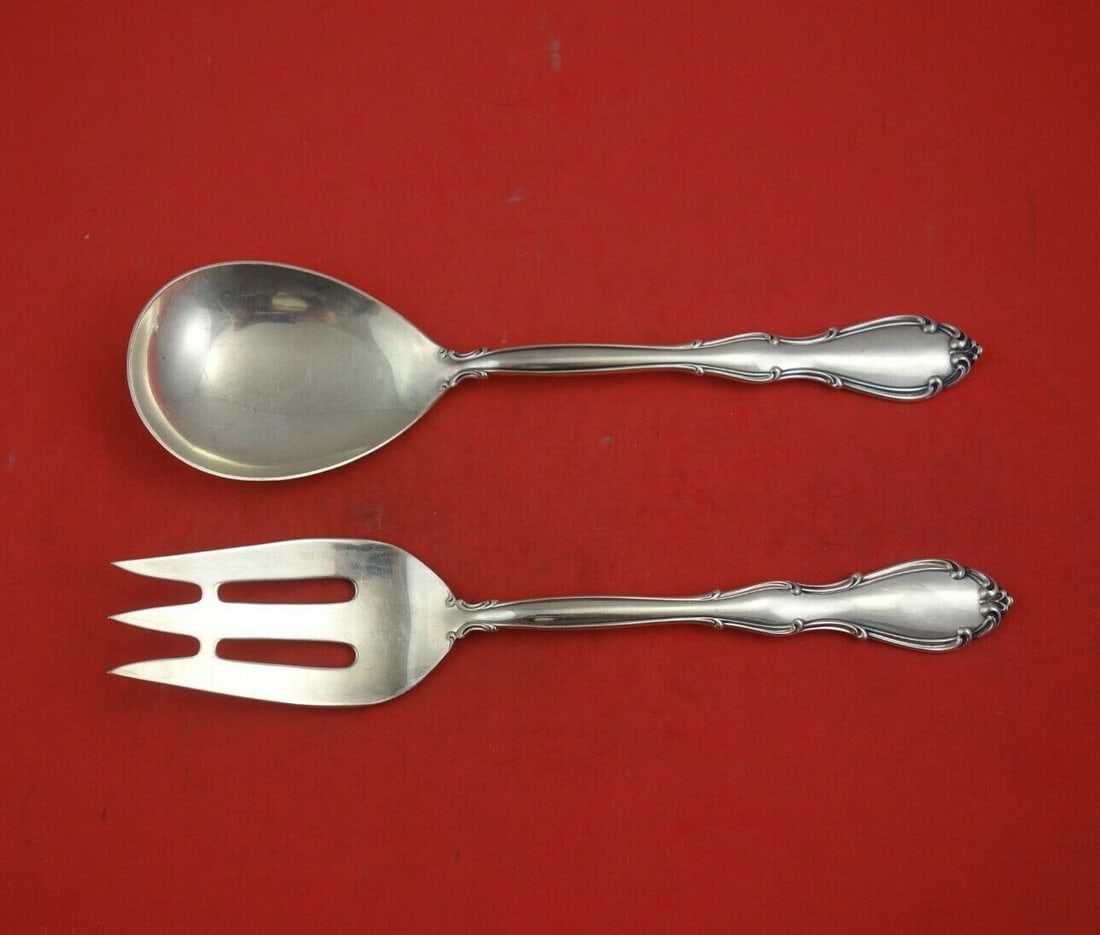 Towle Fontana Sterling Silver Salad Serving Set 2pc 9 Inch: Towle Fontana Sterling Silver Salad Serving Set 2pc 9 Inch Enhance your dining experience with this exquisite 2-piece salad serving set from Towle, crafted in sterling silver. This serving set feature