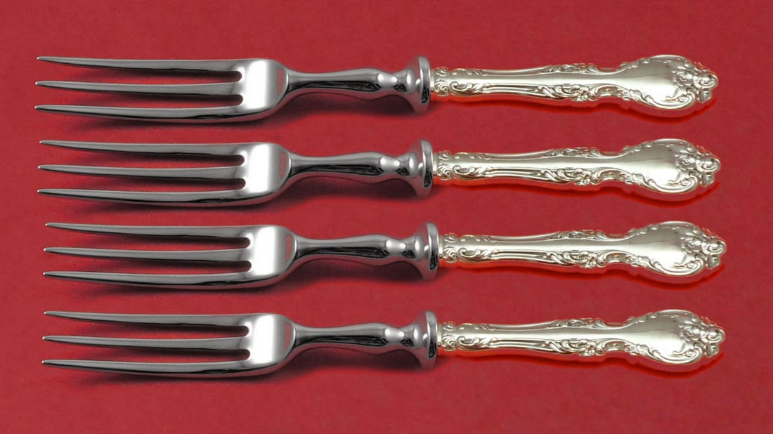 Gorham Melrose 4-Piece Sterling Silver Fruit Fork Set 6 Inch: Gorham Melrose 4-Piece Sterling Silver Fruit Fork Set 6 Inch Enhance your dining experience with this exquisite 4-piece fruit fork set from the Melrose pattern by Gorham. Crafted from high-quality ste