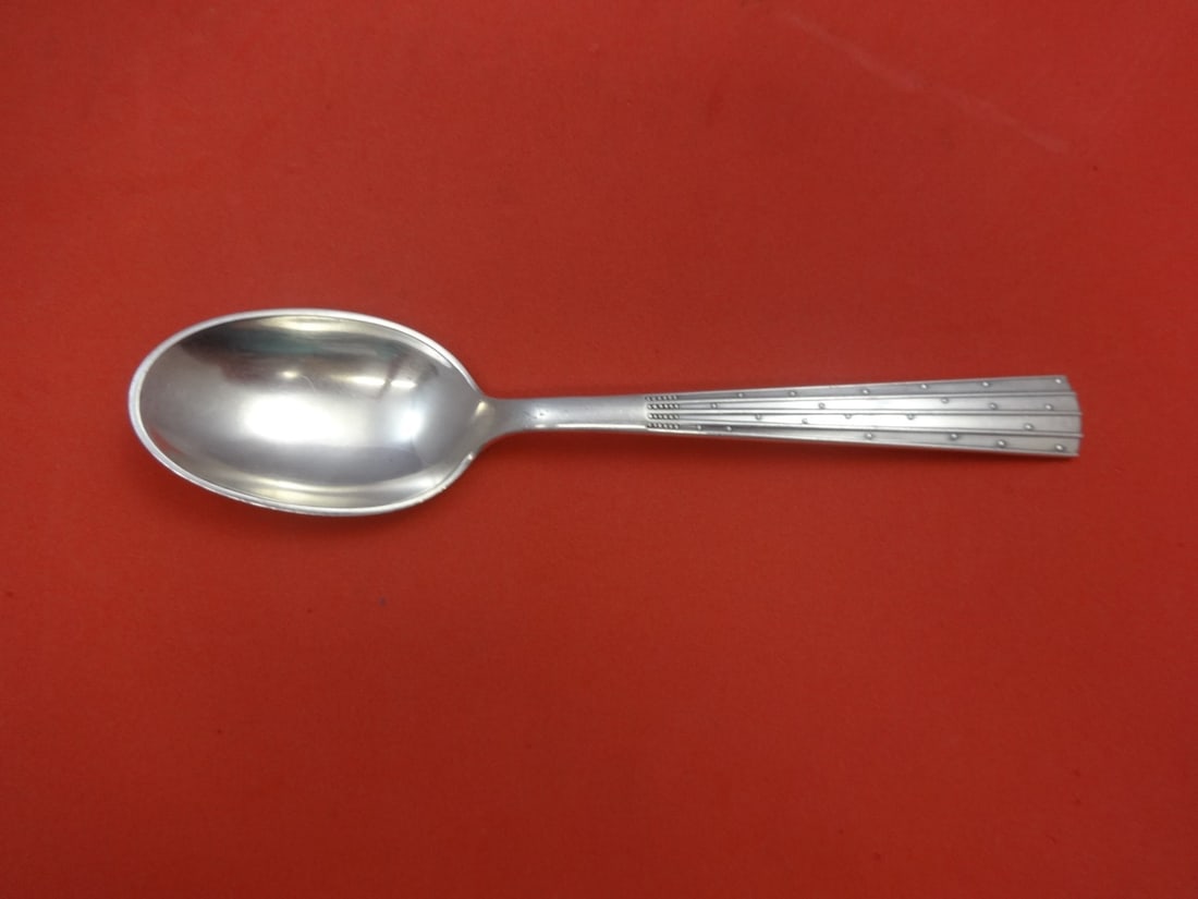Orla Vagn Mogensen Champagne Sterling Silver Soup Spoon Design #12 6 7/8": Orla Vagn Mogensen Champagne Sterling Silver Soup Spoon Design #12 6 7/8" This exquisite soup spoon is part of the Champagne pattern, also known as Design #12, created by renowned designer Orla Vagn M