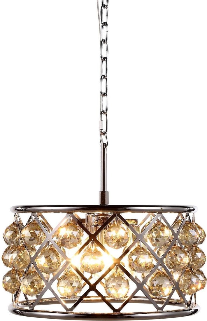 Madison Hollywood Regency Crystal Pendant Light by Elegant: Madison Hollywood Regency Crystal Pendant Light by Elegant This pendant light fixture from the Madison collection features a sophisticated Hollywood Regency style. It is crafted with faceted royal-cut