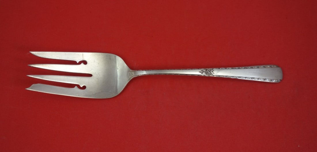 International Spring Bouquet Sterling Silver 9 Inch Serving Fork: International Spring Bouquet Sterling Silver 9 Inch Serving Fork This is a large sterling silver cold meat fork in the Spring Bouquet pattern by International. Measuring 9 inches in length, this servi