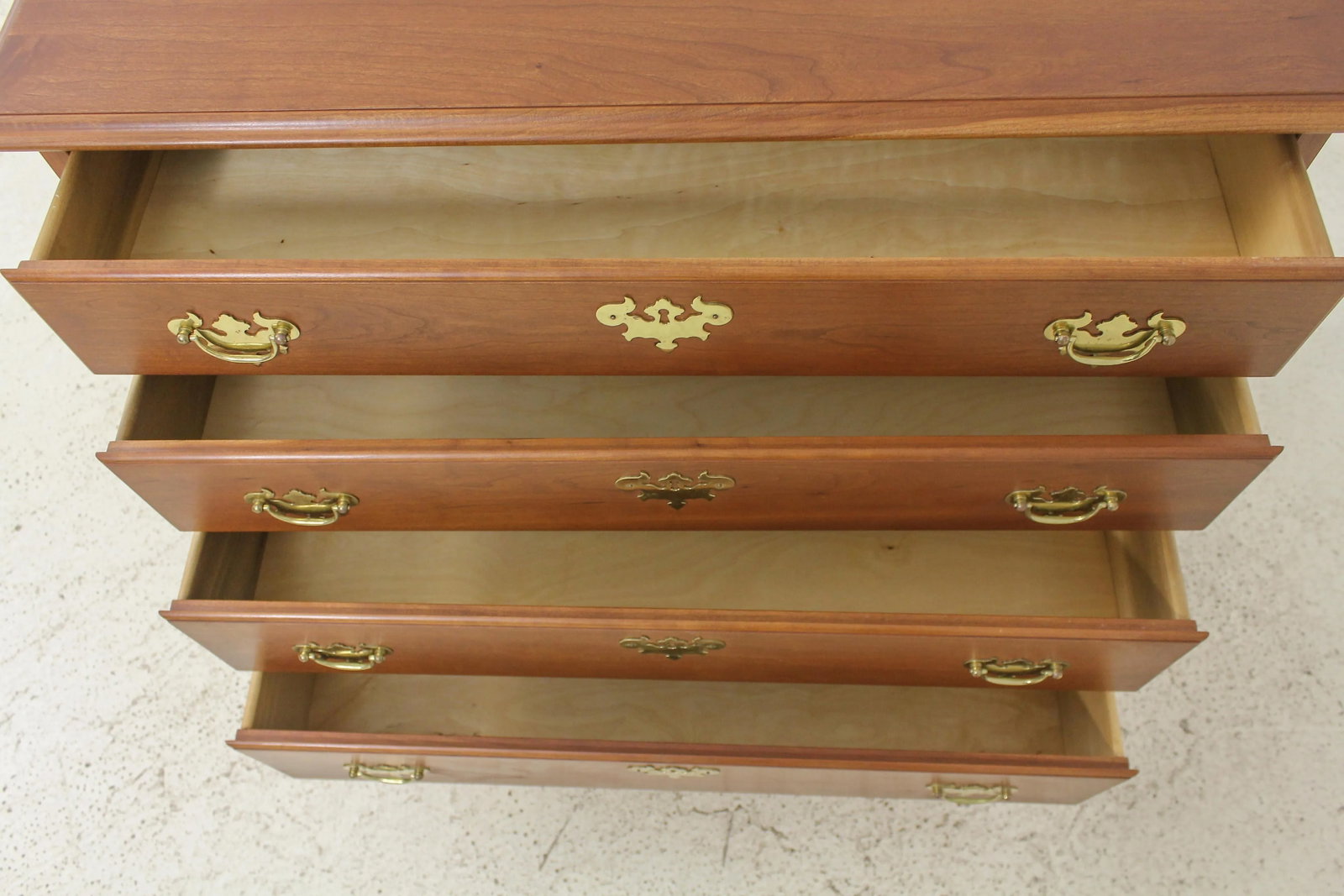 Benchmade Chippendale Cherry 4 Drawer Chest Solid Brass Hardware - 3