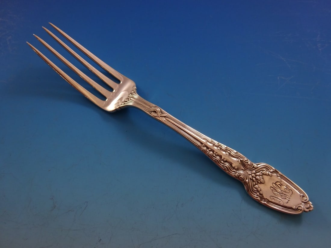 Tiffany & Co. Broom Corn Sterling Silver Fork 7 Vintage Monogrammed (1 of 4)