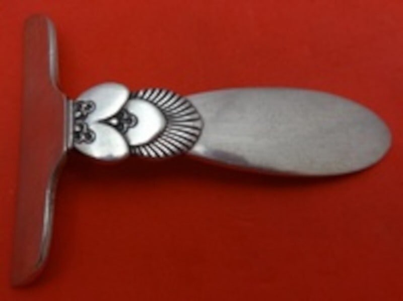 Georg Jensen Cactus Sterling Silver Baby Food Pusher 2 1/4" (1 of 2)
