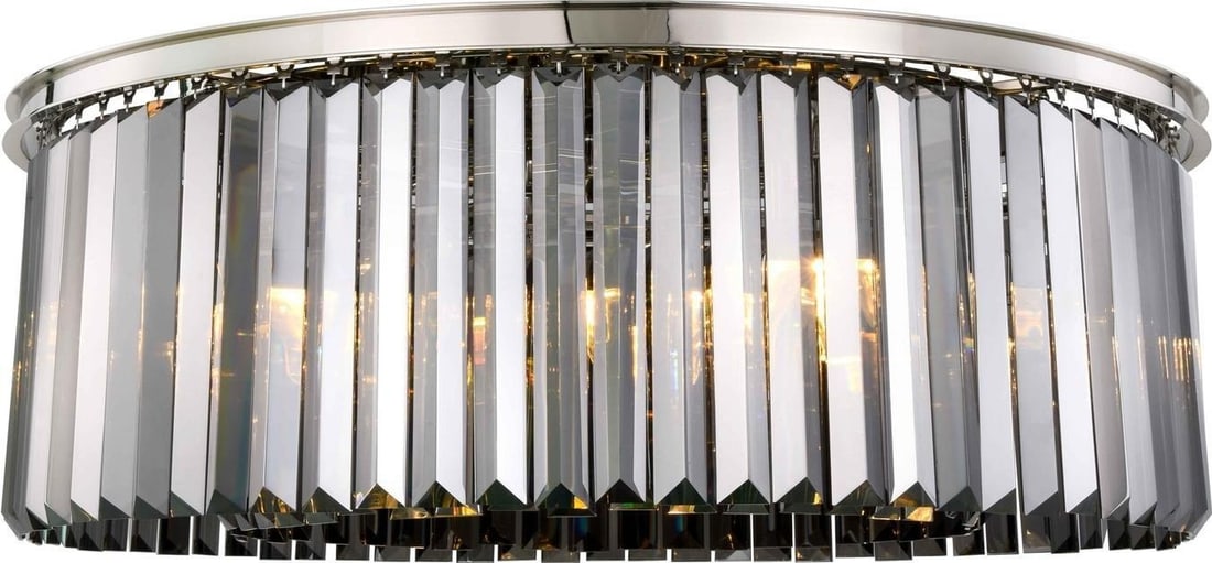 Sydney Flush-Mount Ceiling Light by Elegant Lighting Polished Nickel Crystal (1 of 1)