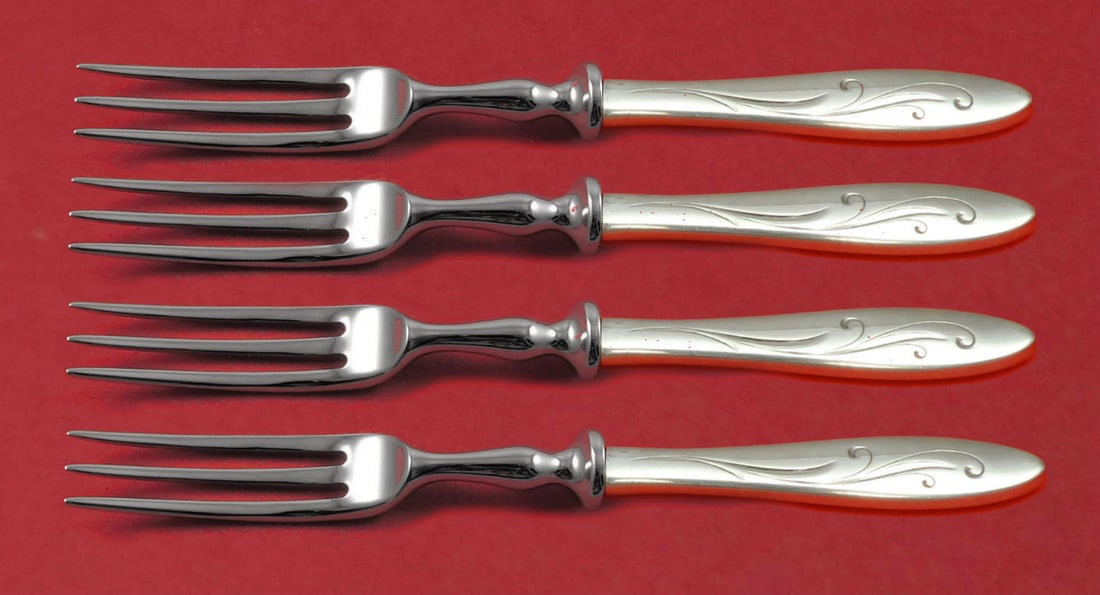 Towle Awakening Sterling Silver 4-Piece Fruit Fork Set 6 Inch: Towle Awakening Sterling Silver 4-Piece Fruit Fork Set 6 Inch Enhance your dining experience with this exquisite 4-piece fruit fork set from the renowned brand Towle. Crafted from sterling silver with