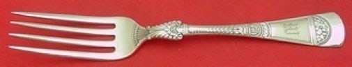 Gorham Empress Sterling Silver 7 Inch Regular Fork: Gorham Empress Sterling Silver 7 Inch Regular Fork Sterling silver regular fork in the Empress pattern by Gorham. This heirloom flatware piece is monogrammed, with monograms that vary, and is in excel
