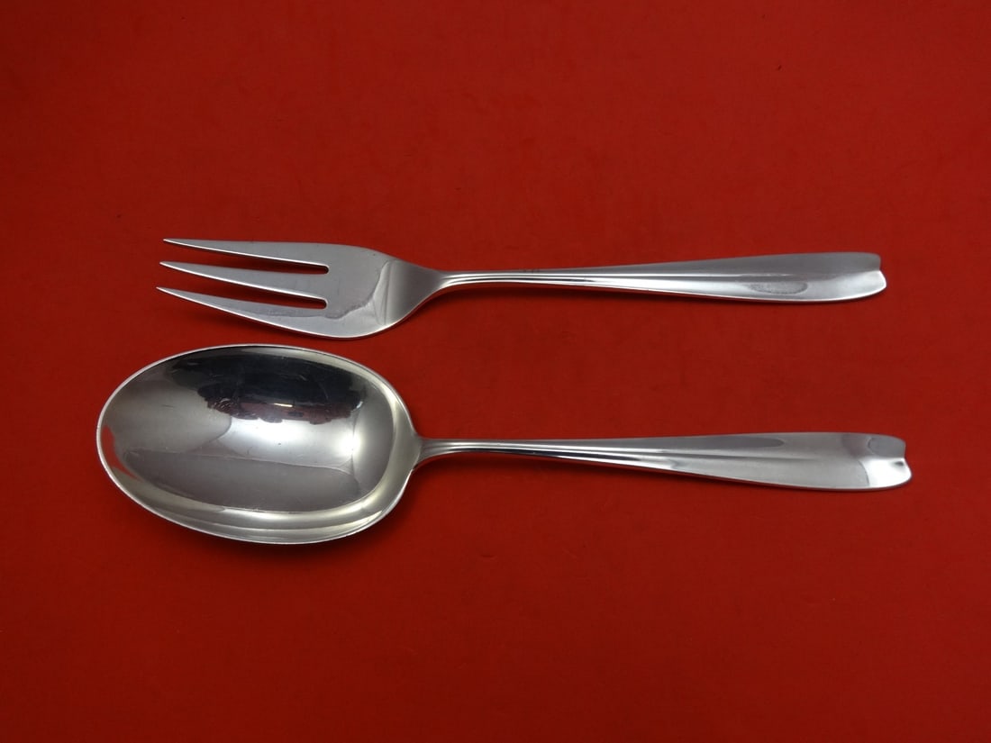 Tiffany & Co Cordis Sterling Silver Vegetable Serving Set 2pc 9 inch: Tiffany & Co Cordis Sterling Silver Vegetable Serving Set 2pc 9 inch Presenting a stunning 2-piece vegetable serving set from the renowned Cordis pattern by Tiffany & Co. This elegant set includes a