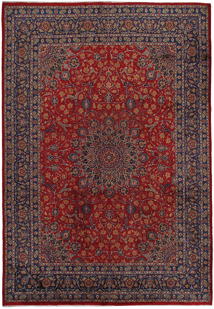Authentic Persian Handmade Mashad Rug 9.7 x 12.6: Authentic Persian Handmade Mashad Rug 9.7 x 12.6 Free continental US Shipping Introducing a stunning 9.7 x 12.6 Authentic Persian Handmade Mashad Rug, perfect for adding elegance and warmth to your