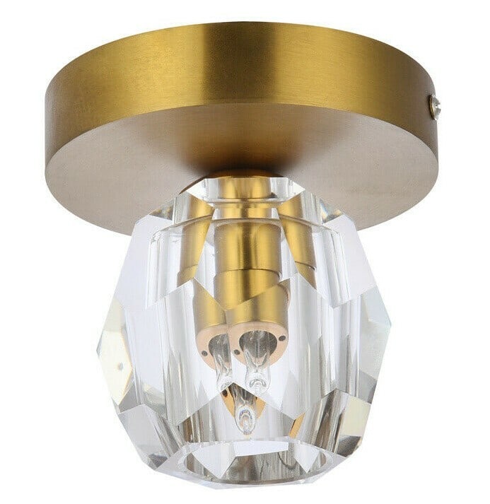 Eren Goldish Crystal Flush Mount Ceiling Light (1 of 5)