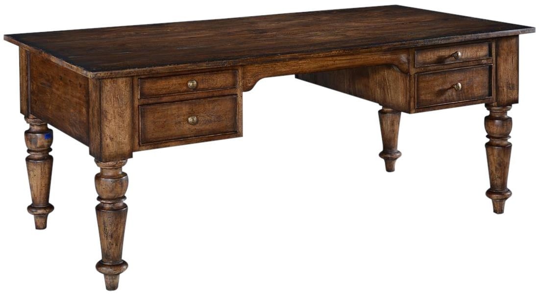 Rustic Pecan Ashton Desk Solid Wood Traditional Design 72" Wide (1 of 2)