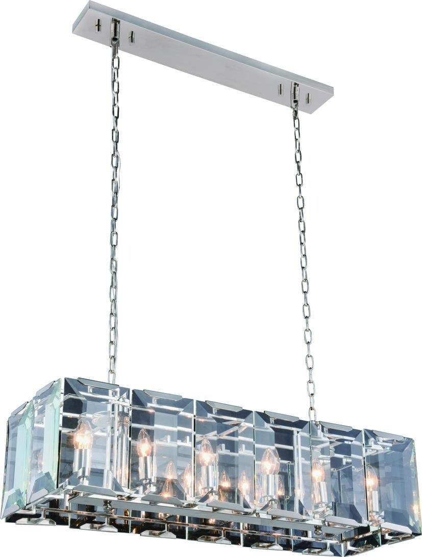 Monaco Bowl Chandelier by Elegant Lighting in Polished Nickel: Monaco Bowl Chandelier by Elegant Lighting in Polished Nickel Illuminate your space with the sleek and elegant Monaco Lighting Fixture, a stunning bowl chandelier that perfectly blends transitional st