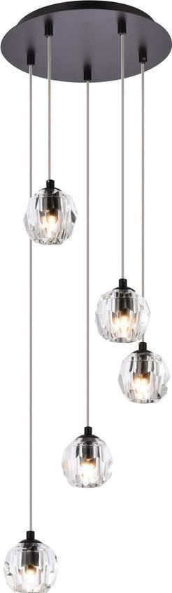 Elegant Lighting Eren Black Pendant Lamp Crystal Glass 5 Bulb: Elegant Lighting Eren Black Pendant Lamp Crystal Glass 5 Bulb Illuminate your space with the Eren Black & Glass Pendant Light Fixture, a stunning addition to your lighting collection. This pendant lam