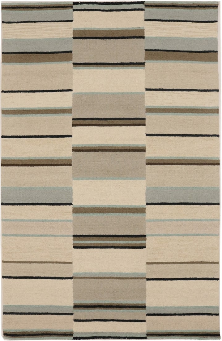 Hand-Tufted Wool Rug Multicolored Stripes Modern Design 5x8 ft: Hand-Tufted Wool Rug Multicolored Stripes Modern Design 5x8 ft Elevate your child's space with this vibrant Hand-Tufted Multicolored Stripes Wool Rug, designed to add a modern touch to any room. Measu