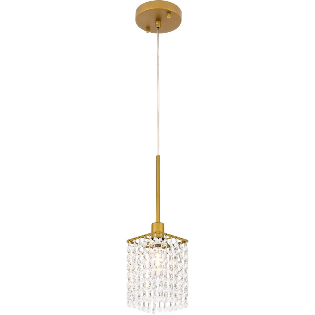 Taylor Brass Crystal Pendant Light Fixture (1 of 12)