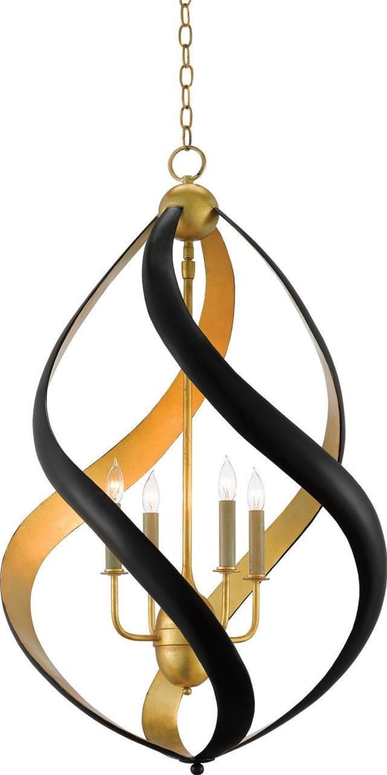 Currey Trephine Contemporary Gold Leaf Wrought Iron Chandelier: Currey Trephine Contemporary Gold Leaf Wrought Iron Chandelier Illuminate your space with the striking Trephine Wrought Iron Chandelier, a perfect blend of contemporary design and functionality. This 