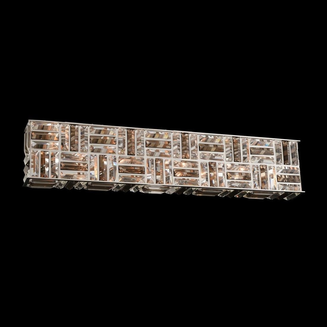 Kalco Modello 32 Inch Bath Light Chrome Firenze Crystal 8 Bulb Dimmable: Kalco Modello 32 Inch Bath Light Chrome Firenze Crystal 8 Bulb Dimmable Enhance your bathroom with the elegant Modello 32" Bath Light, designed to bring a touch of sophistication and charm. This stunn