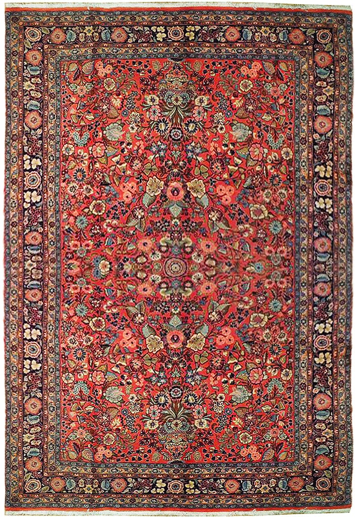 Persian Floral Bijar Rug 6' 10" x 10' 8" Soft Fine Silklike (1 of 5)