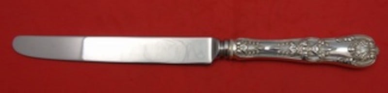 Sterling Silver Dinner Knife English King Pattern by Tiffany French 10 3/8 Inch: Sterling Silver Dinner Knife English King Pattern by Tiffany French 10 3/8 Inch This is a Tiffany & Co. English King pattern dinner knife featuring a sterling silver hollow handle and a stainless stee