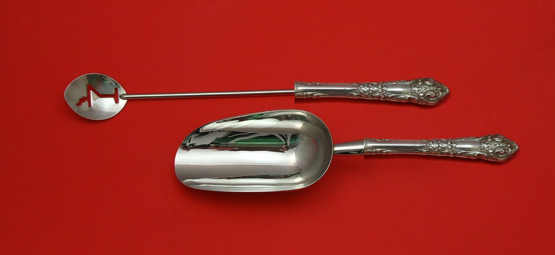 Reed & Barton French Renaissance Sterling Silver Bar Set 2pc: Reed & Barton French Renaissance Sterling Silver Bar Set 2pc Elevate your barware collection with this exquisite French Renaissance 2-piece bar set by Reed & Barton. Crafted from sterling silver, this